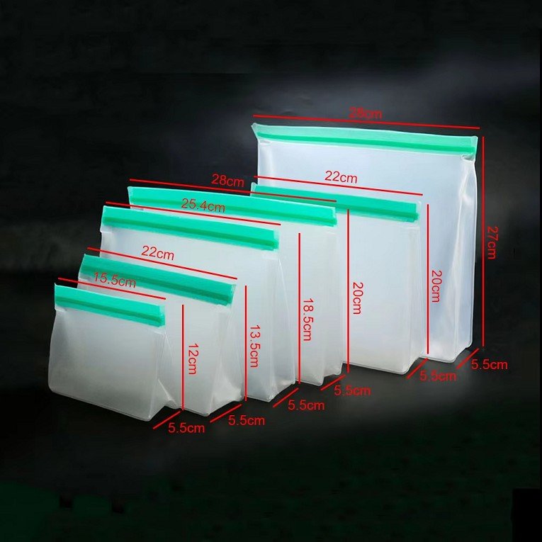 Custom Printed LOGO Reusable Self-sealing peva food storage bag Refrigerated and fresh-keeping bags