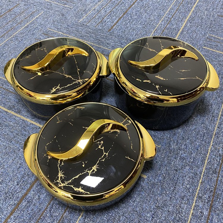 Eid al-Fitr round cheap food warmer sets for stainless steel 1.5L+2L+2.5L Qatar Oman insulated casserole food warmer