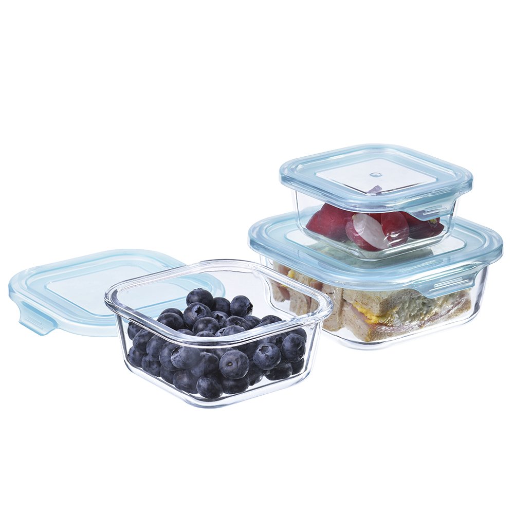 Widely Used Airtight High Borosilicate Glass Food Storage Container Set With Lid