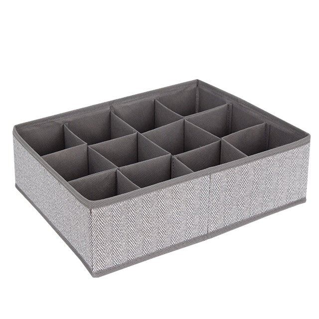 Foldable Sock Organizer Grids storage box Underwear Socks Bra Storage Organizer for Dresser Drawers Tidy Divider Fabric Box