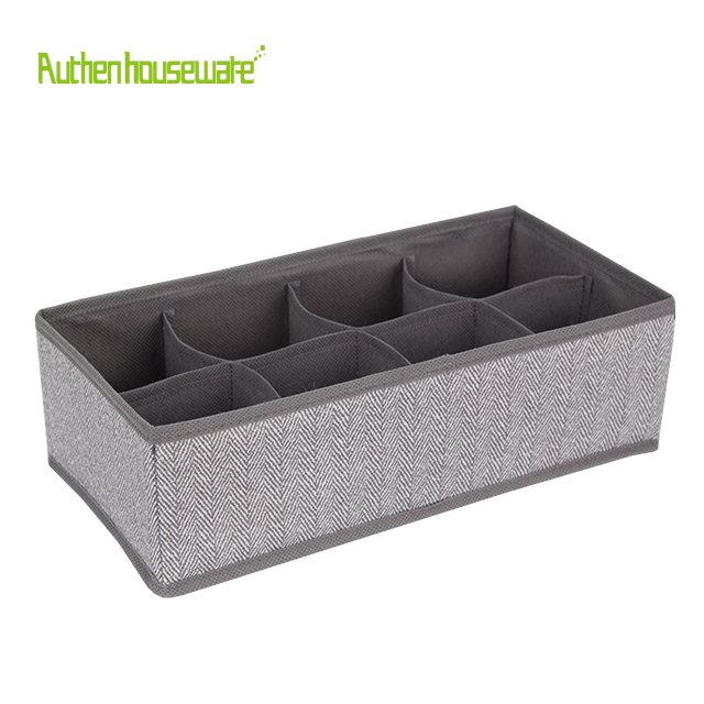 Foldable Sock Organizer Grids storage box Underwear Socks Bra Storage Organizer for Dresser Drawers Tidy Divider Fabric Box