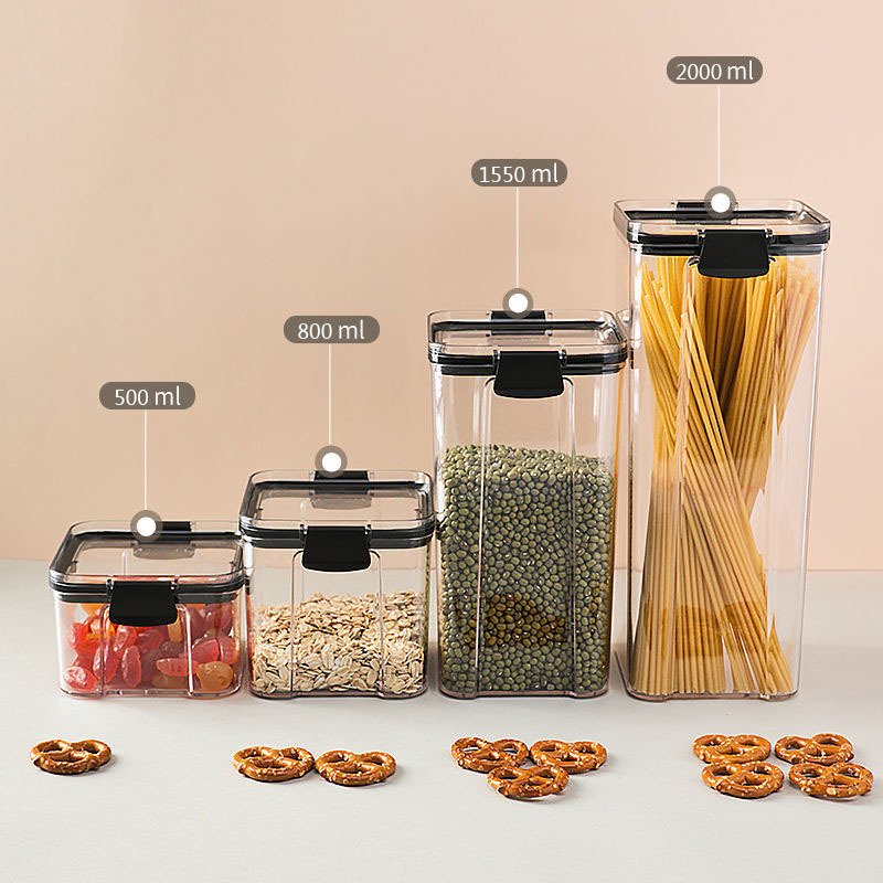 Organic Kitchen Storage Container Box Stackable Transparent Airtight Food Storage Containers Set