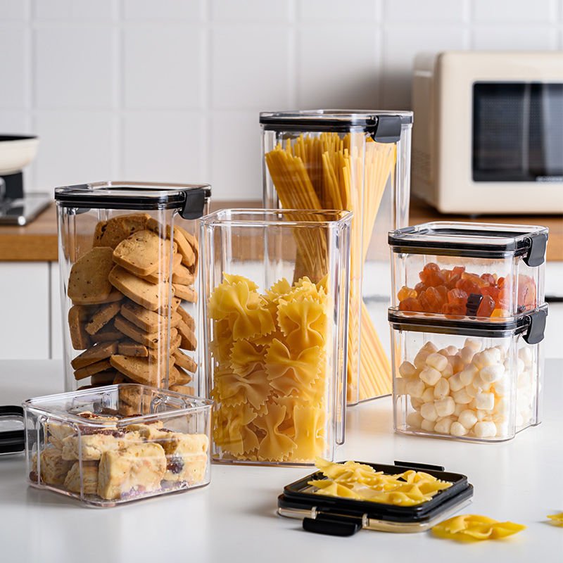 Organic Kitchen Storage Container Box Stackable Transparent Airtight Food Storage Containers Set