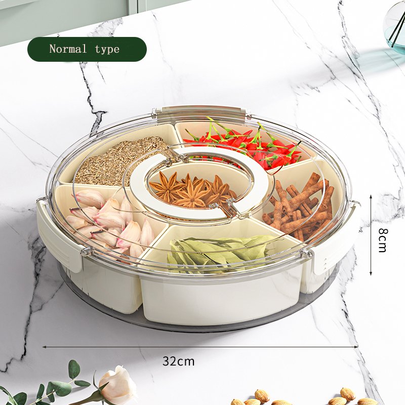 Hot New Modern 6-Cell Plastic Food Storage Container Rectangle PET Cover Handle Injection Refrigerator Storage 5kg Vegetables