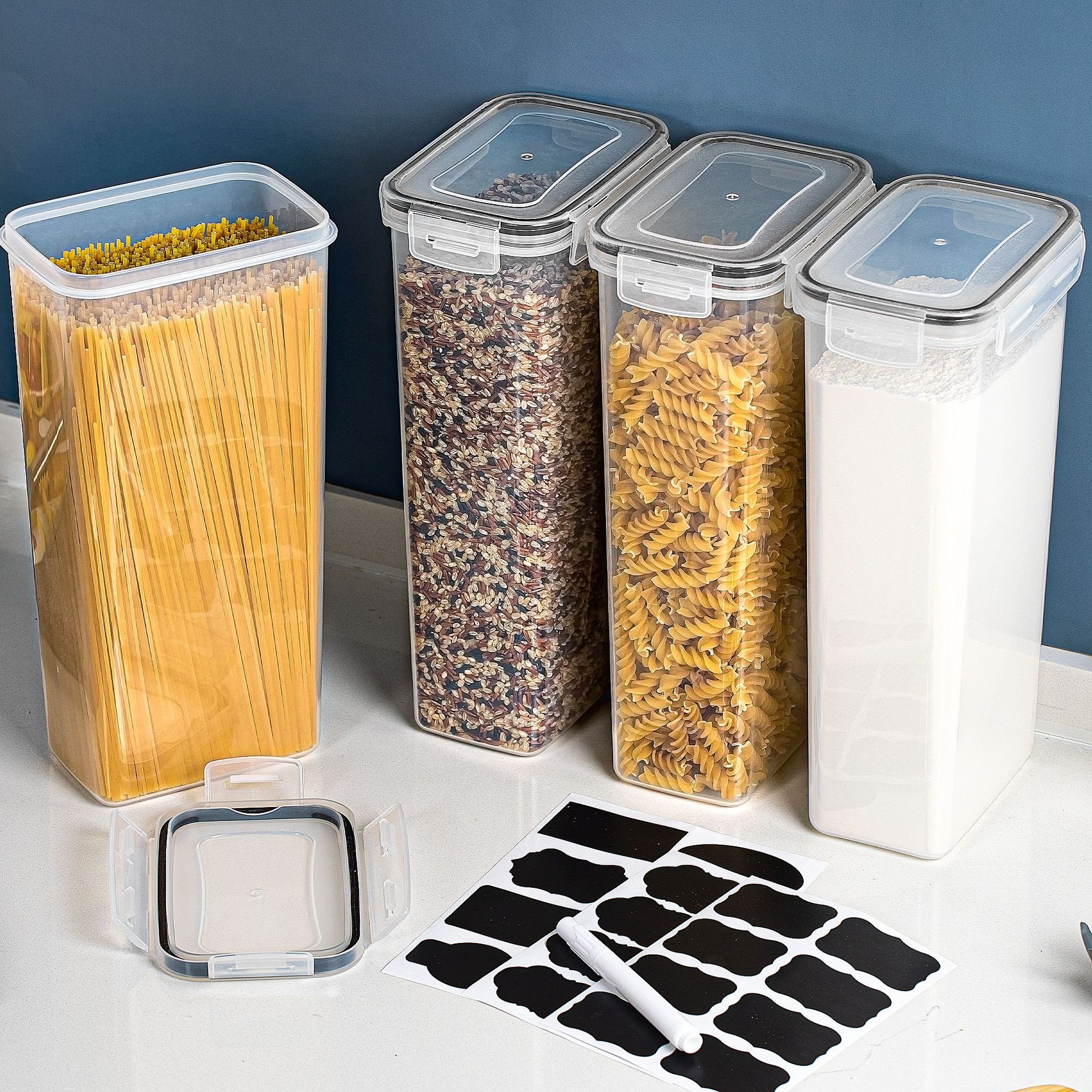 HAIXIN Haixing Kitchen Square Airtight 2.8L Food Storage Container with Lid Cereal Flour & Sugar Storage Jar G1066