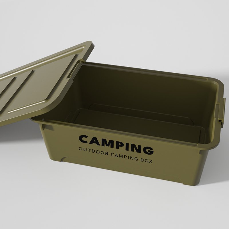 Camping Car Carry Plastic Storage Organizer Box With Lid Storage Box