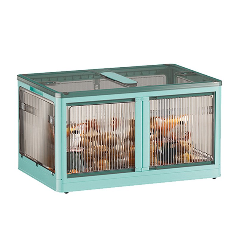 China Wholesale Plastic Folding Box Foldable Door Plastic Storage Box Lid Container With Wheels
