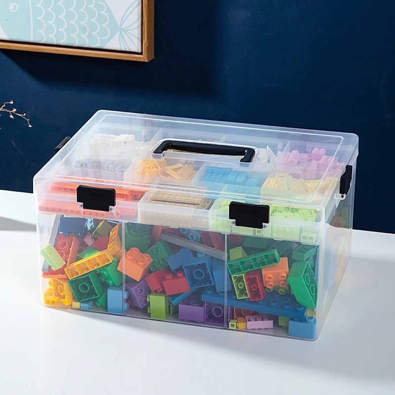 Storage Organizer Divided Detachable Storage Box Toy Transparent Multi Functional Plastic with Lid Children Foldable Opp Bag