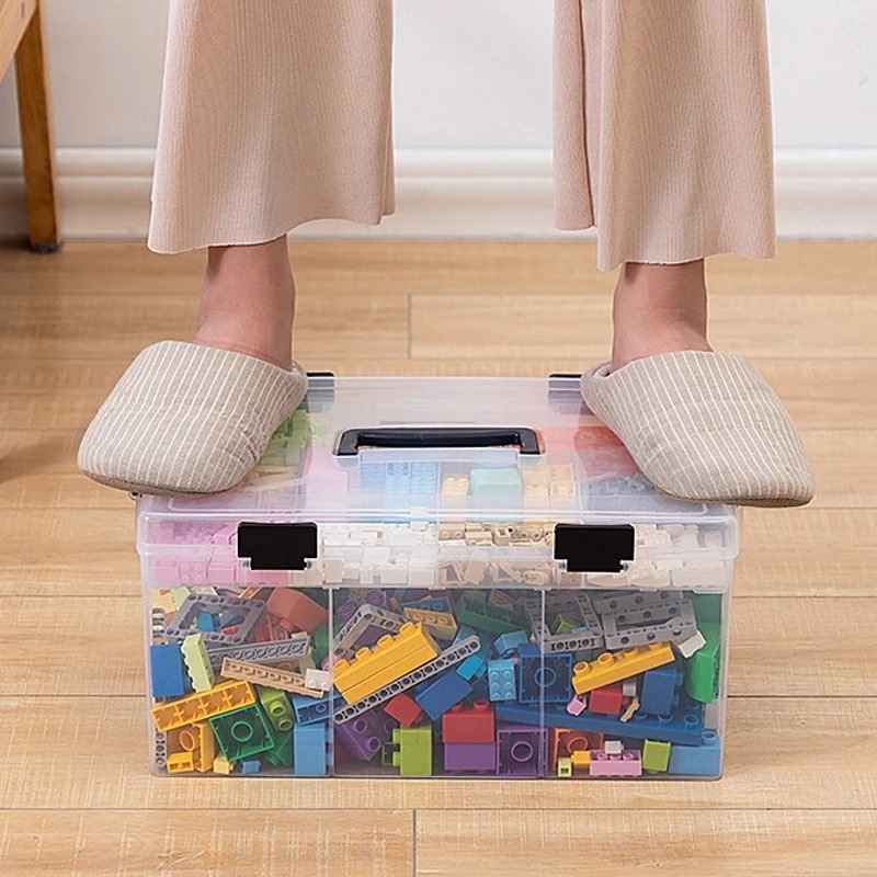 Storage Organizer Divided Detachable Storage Box Toy Transparent Multi Functional Plastic with Lid Children Foldable Opp Bag