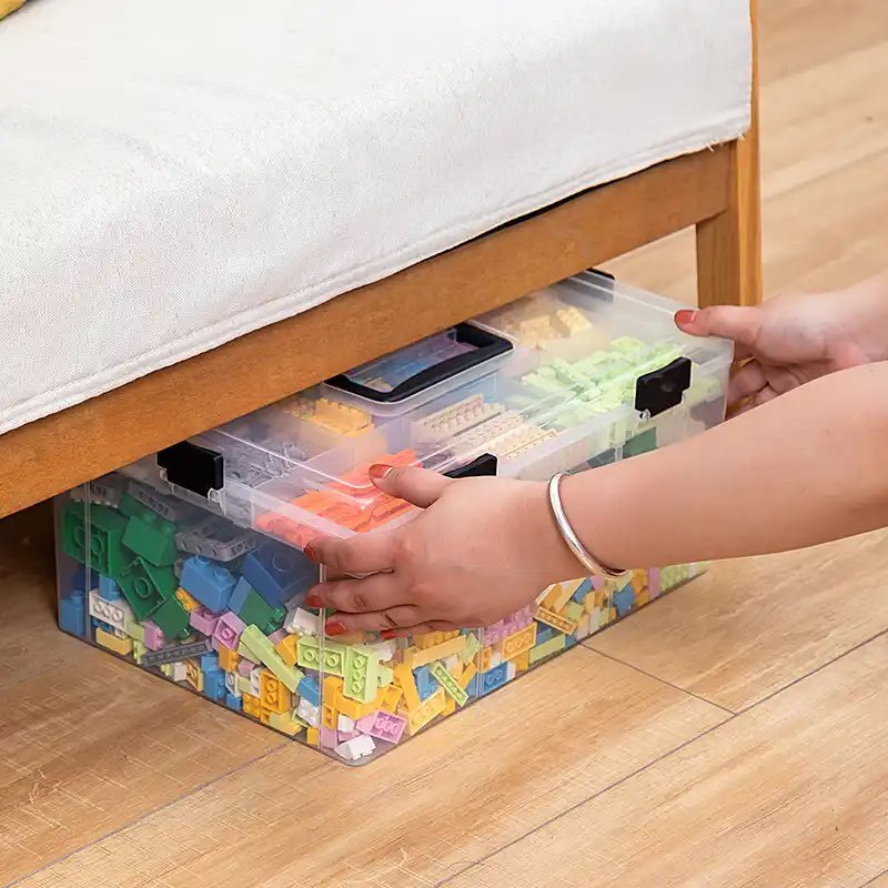 Storage Organizer Divided Detachable Storage Box Toy Transparent Multi Functional Plastic with Lid Children Foldable Opp Bag