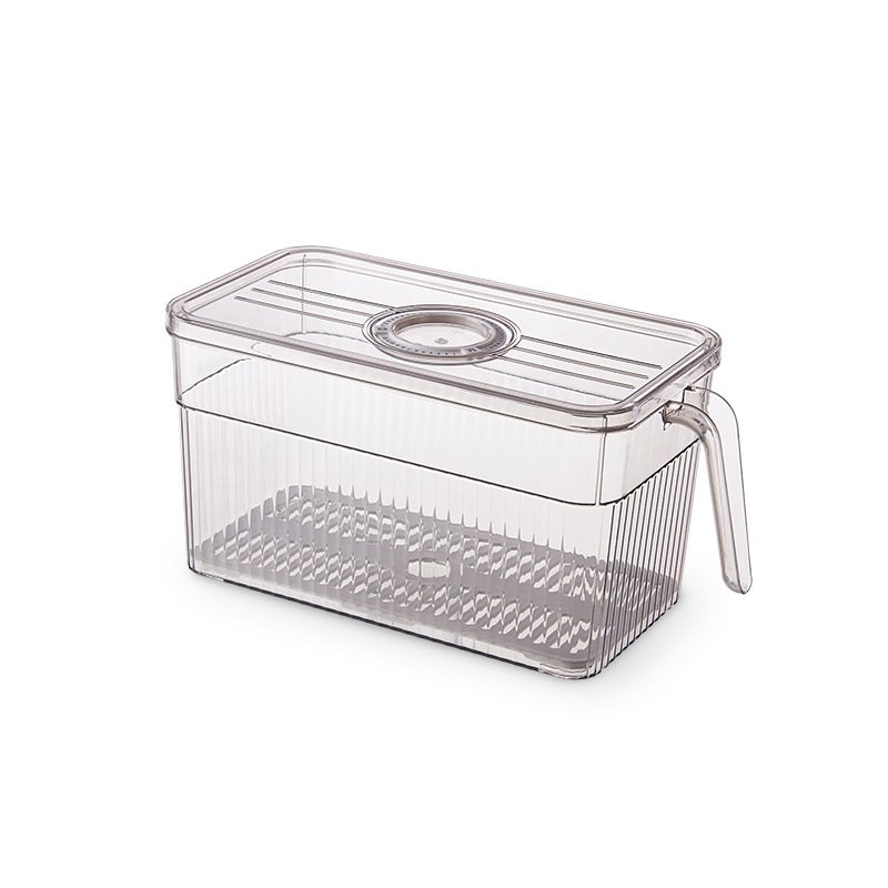 Plastic Refrigerator Storage Box Kitchen Food Fresh Storage Bin Fridge Storage Container With Handle Lid