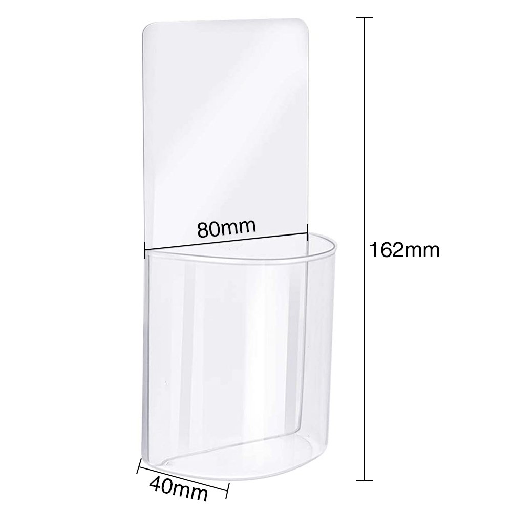 Remote Control Holder Wall Mount Damage-Free Clear Sticky Storage Box