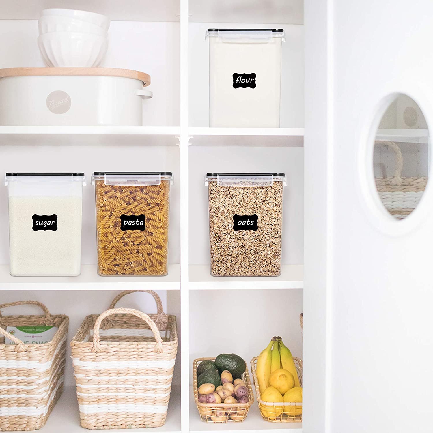 5.2L BPA Free Plastic Airtight Large Food Storage Containers Kitchen Flour Sugar Baking Storage Container