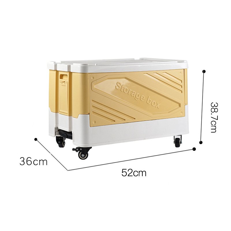 New Design Hot Selling Stackable Plastic Folding Storage Box with Universal Wheels
