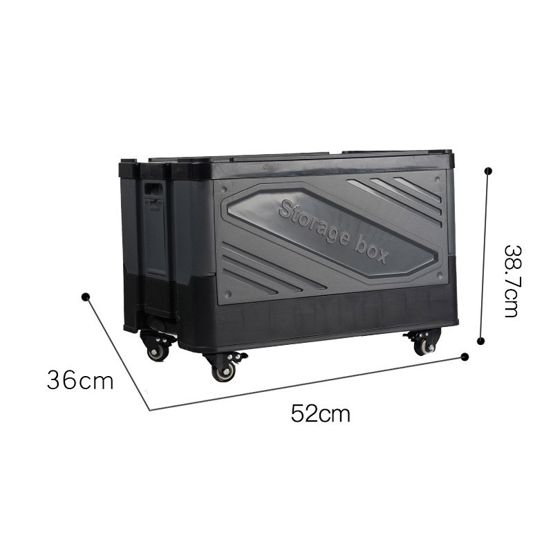 New Design Hot Selling Stackable Plastic Folding Storage Box with Universal Wheels