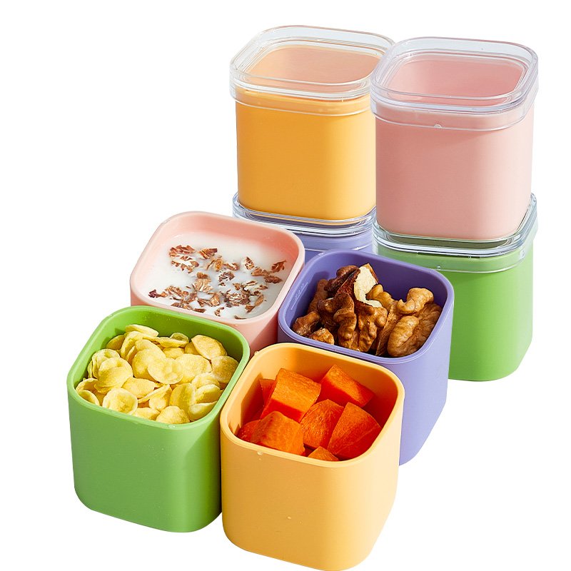 Wholesale Small Food Storage Containers Square Silicone Versatile Snack Lunch Box Dividers