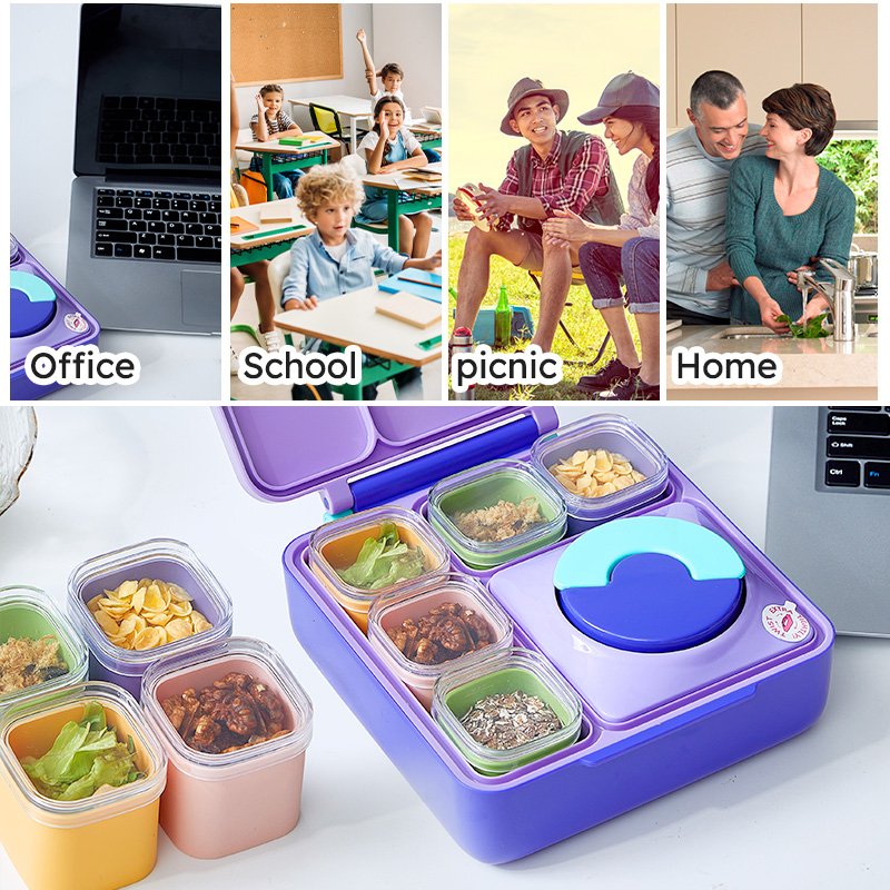 Wholesale Small Food Storage Containers Square Silicone Versatile Snack Lunch Box Dividers