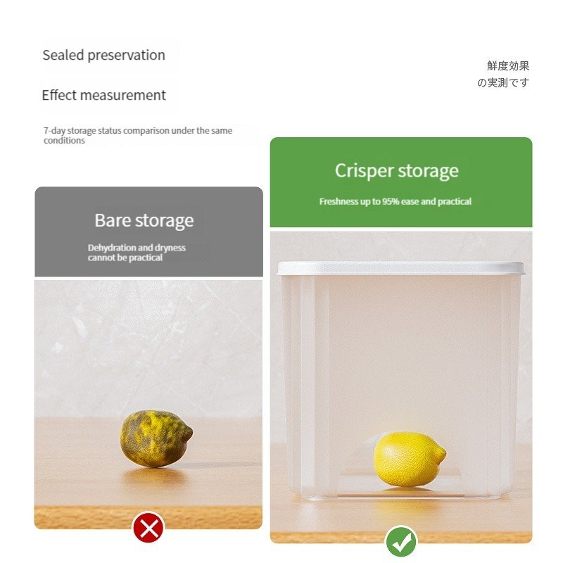 Wholesale Refrigerator Crisper Vegetable Fruits Fresh Food Storage Container Bins Fridge Storage Drain Fresh Keeping Box