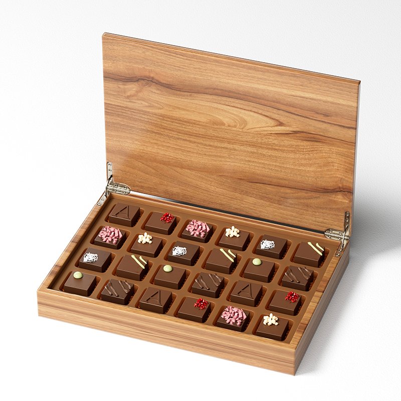 Luxury cajas para chocolates ferrero customized Baking paint wooden date gift box ramadan chocolate box