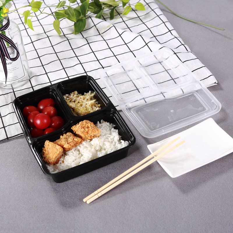 Eco-Friendly Wholesale 3 Compartment Meal Prep Disposable Food Containers with Lids Food Storage Containers