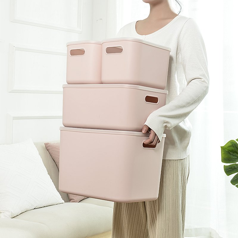 Justeer multifunction white big container plastic wardrobe clothes organizer box home storage box with handle