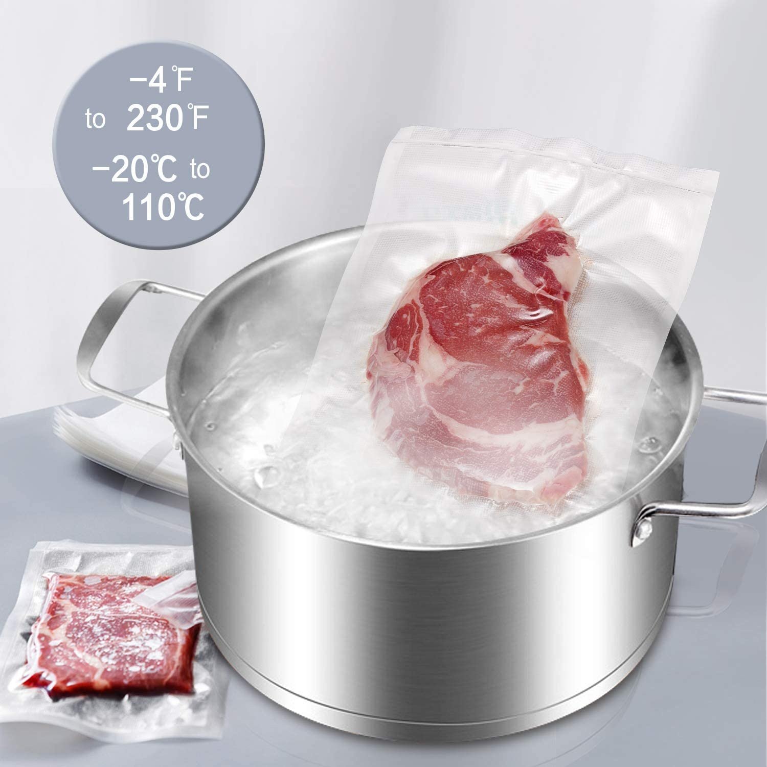 HOT Vacuum Sealer Bags Food Storage Rolls 8 Inch, 2 Rolls Pack Textured Vacuum Sealer Roll