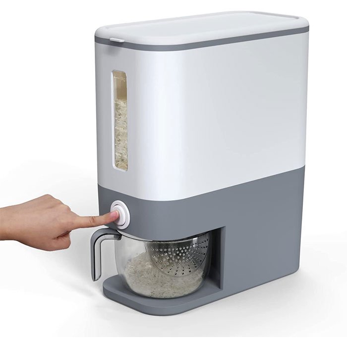 Hot Sale Grain Dispenser Cereal Food Storage Container Rice Dispenser Multifunction Home Kitchen Modern Things for Kitchen RSC