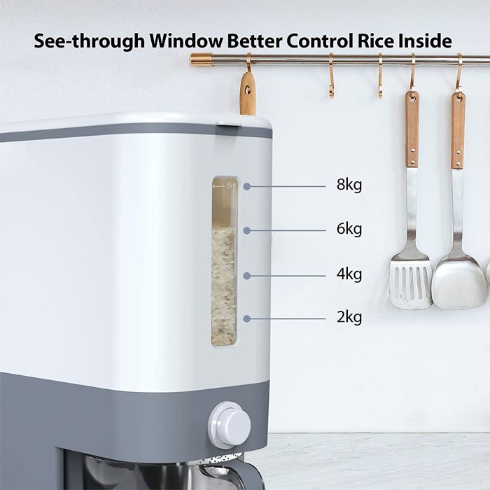 Hot Sale Grain Dispenser Cereal Food Storage Container Rice Dispenser Multifunction Home Kitchen Modern Things for Kitchen RSC