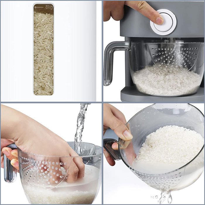 Hot Sale Grain Dispenser Cereal Food Storage Container Rice Dispenser Multifunction Home Kitchen Modern Things for Kitchen RSC