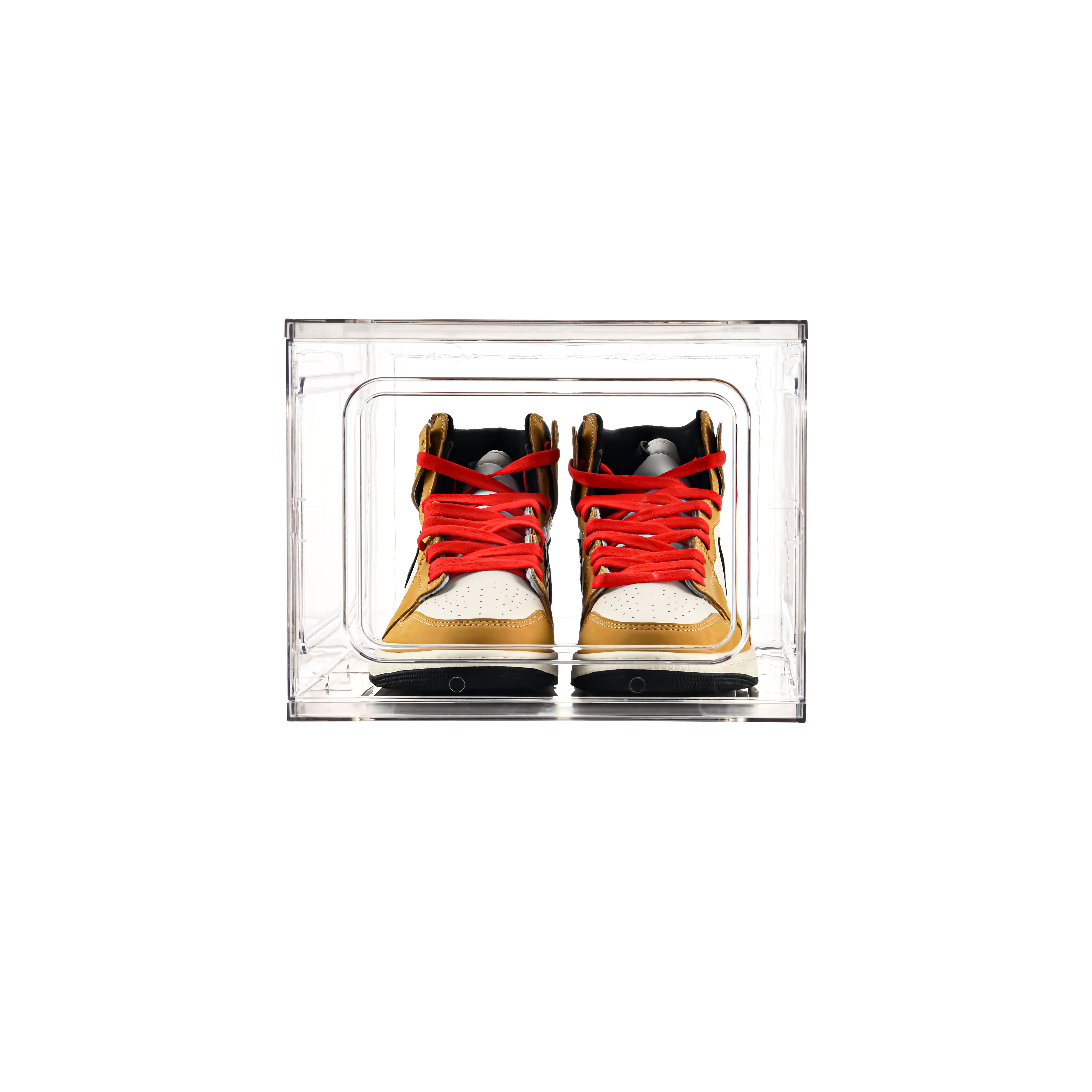 Containing magnetic transparent plastic sneaker stackable clear shoe storage boxes for home