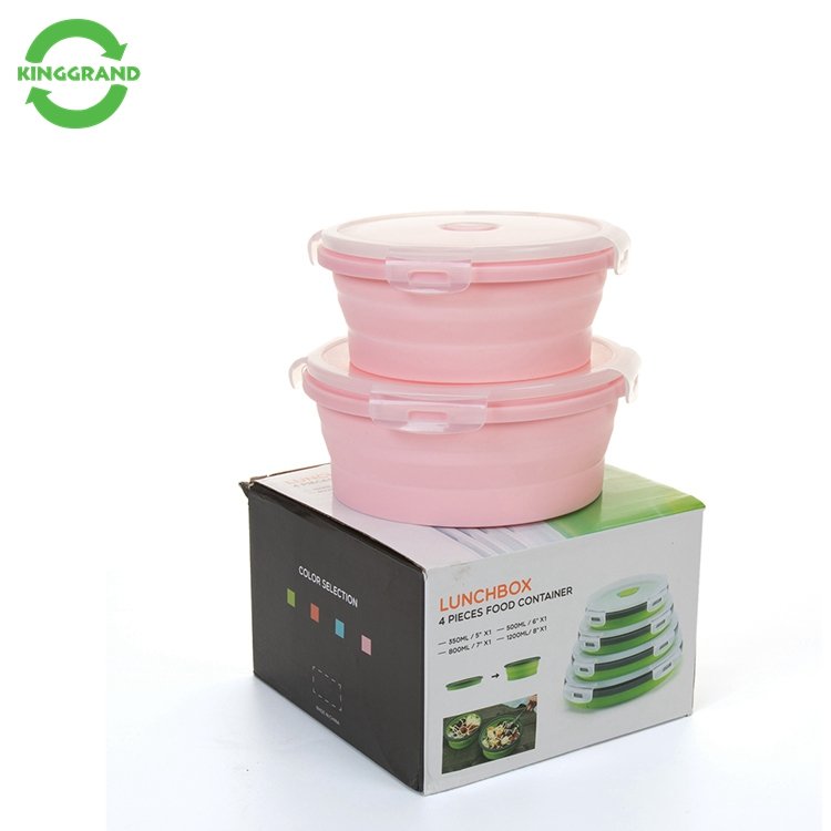 japanese recyclable food storage container silicone foldable lunch boxes food picks bento box for kids