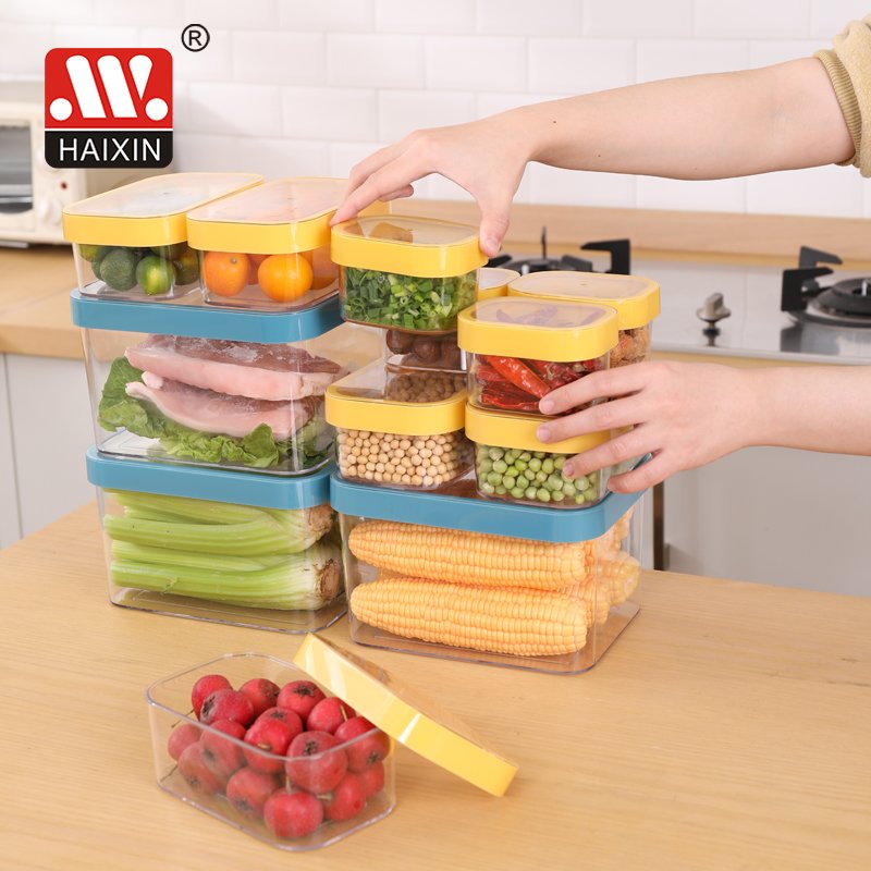 High Quality kitchen storage plastic canisters jar airtight plastic food storage container box set with lids