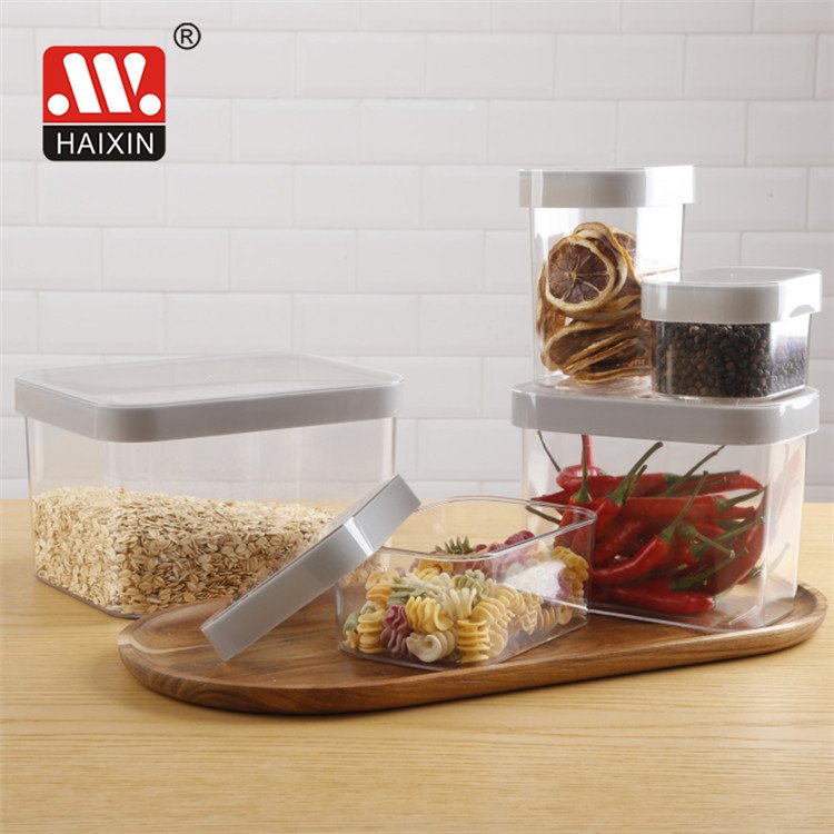 High Quality kitchen storage plastic canisters jar airtight plastic food storage container box set with lids
