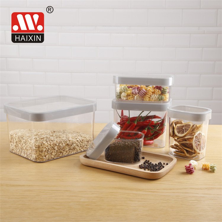 High Quality kitchen storage plastic canisters jar airtight plastic food storage container box set with lids