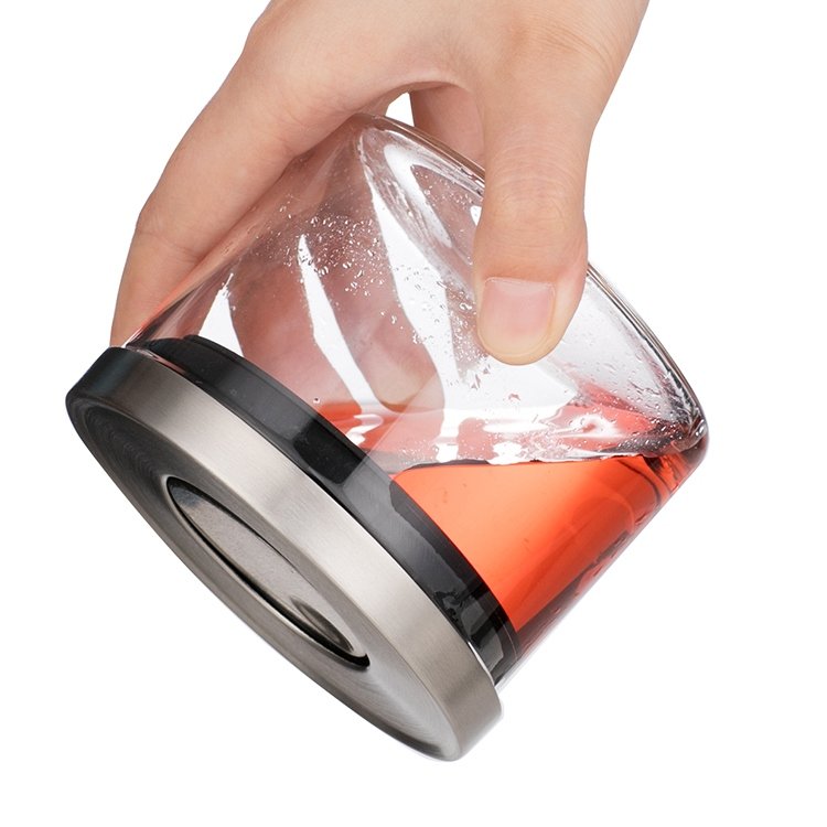 custom food storage canister container 3 piece set borosilicate glass jar with a metal Pressure-release lid