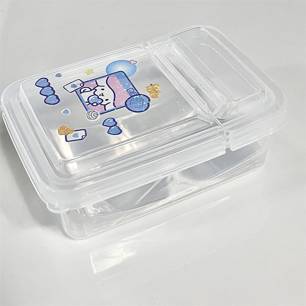 Rectangular Transparent Photocard Stickers Collection Storage Box Desktop Photo Card Holder Plastic Organizer Container Case