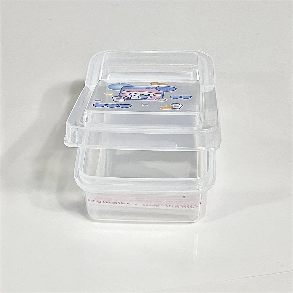 Rectangular Transparent Photocard Stickers Collection Storage Box Desktop Photo Card Holder Plastic Organizer Container Case