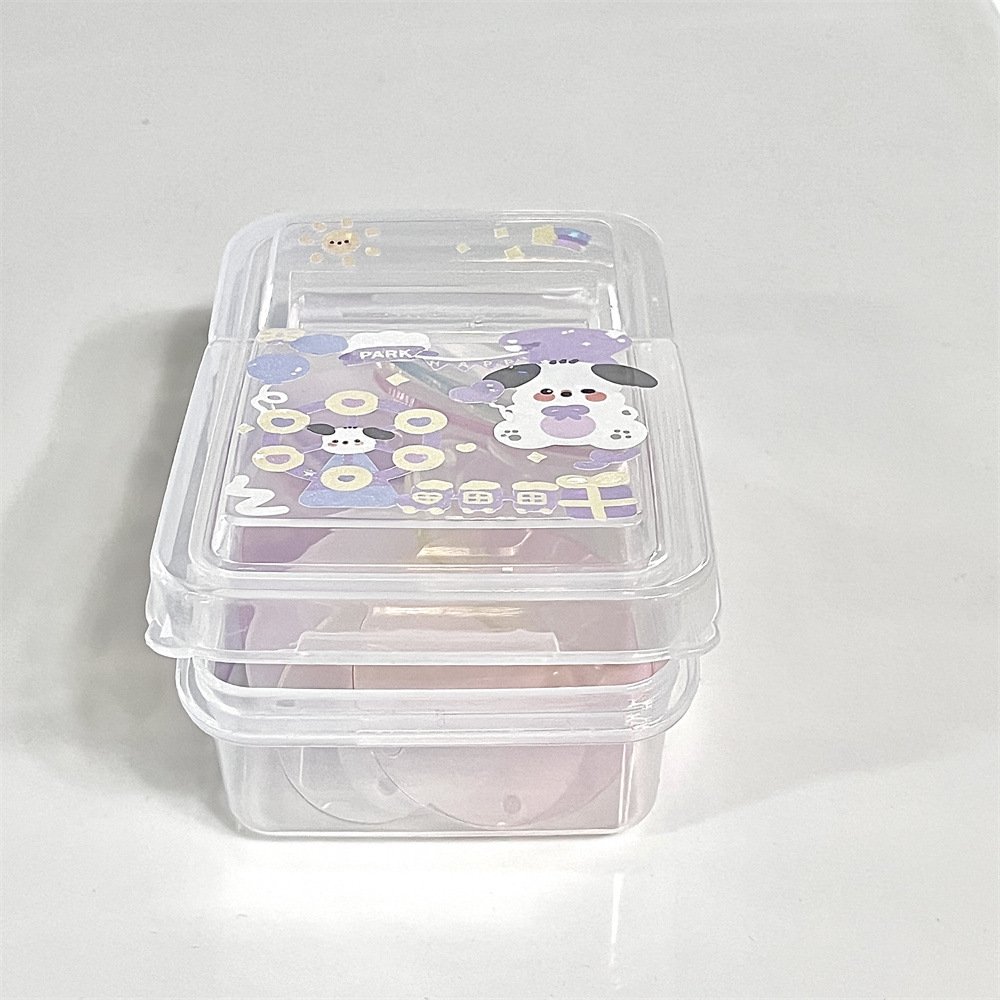Rectangular Transparent Photocard Stickers Collection Storage Box Desktop Photo Card Holder Plastic Organizer Container Case
