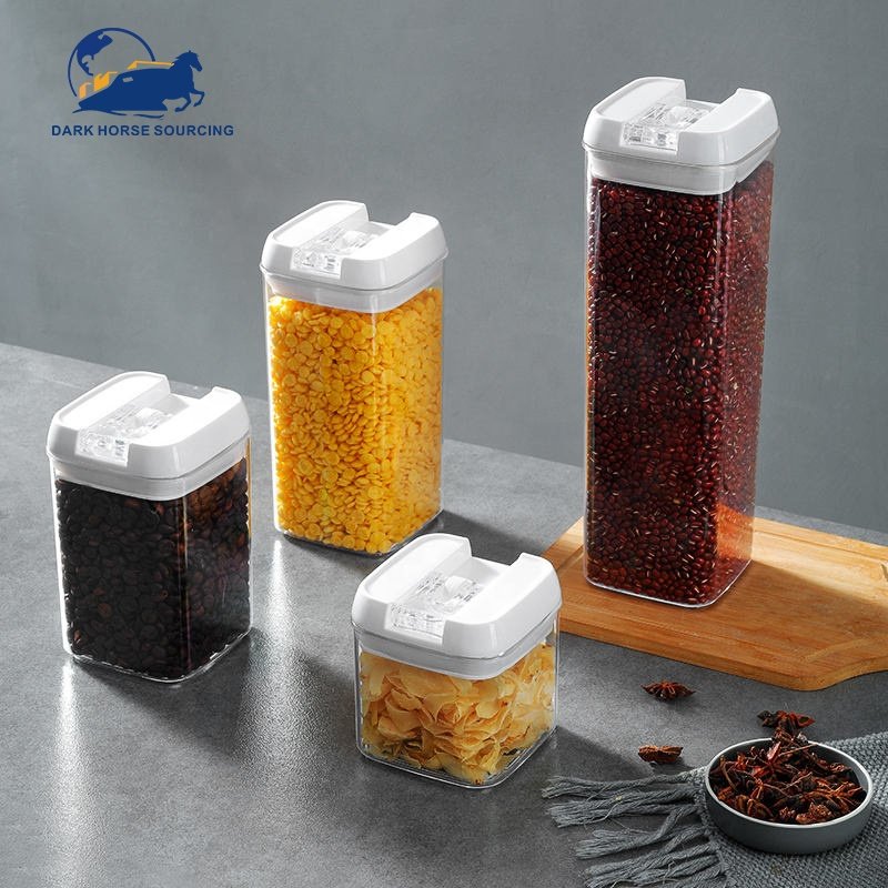 BPA Free Transparent Different Size Air Tight Food Storage Containers Set Kitchen Dry Food Storage Box For Kitchen Organization