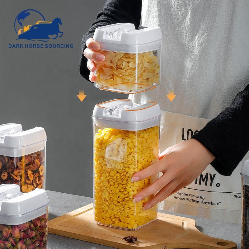 BPA Free Transparent Different Size Air Tight Food Storage Containers Set Kitchen Dry Food Storage Box For Kitchen Organization