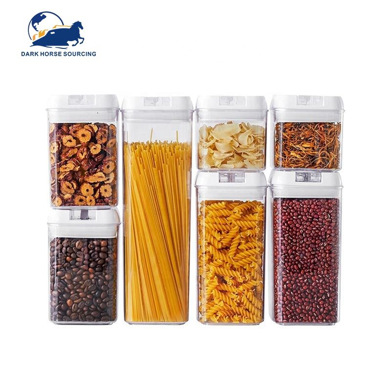 BPA Free Transparent Different Size Air Tight Food Storage Containers Set Kitchen Dry Food Storage Box For Kitchen Organization