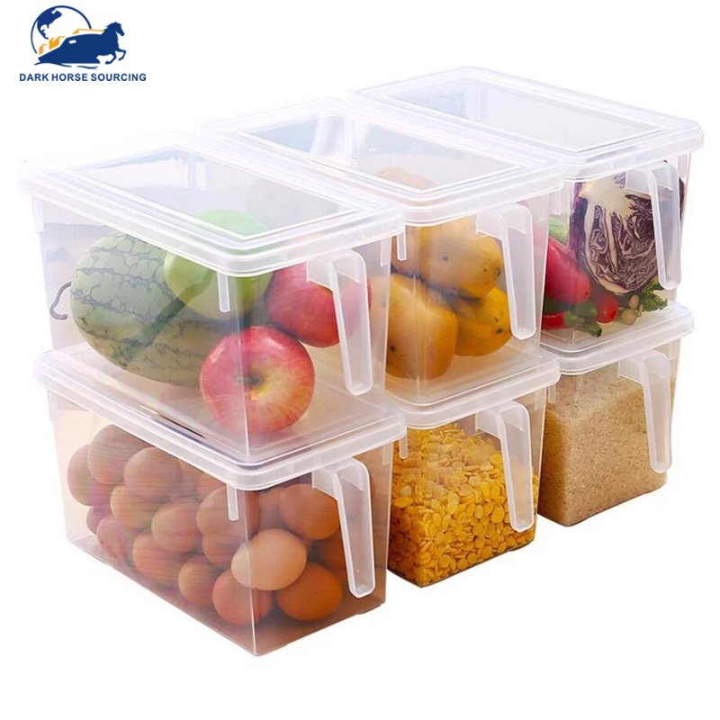 Handle refrigerator storage drawer egg box food freezer box kitchen fresh-keeping box