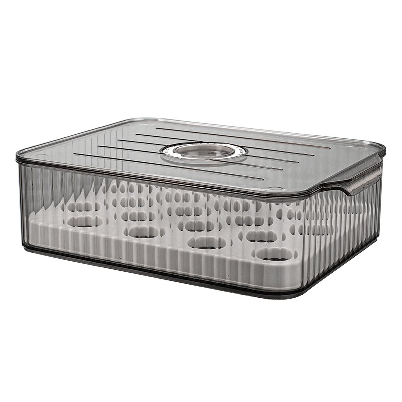 2023 new design clear fridge organization date record eggs storage box crisper box