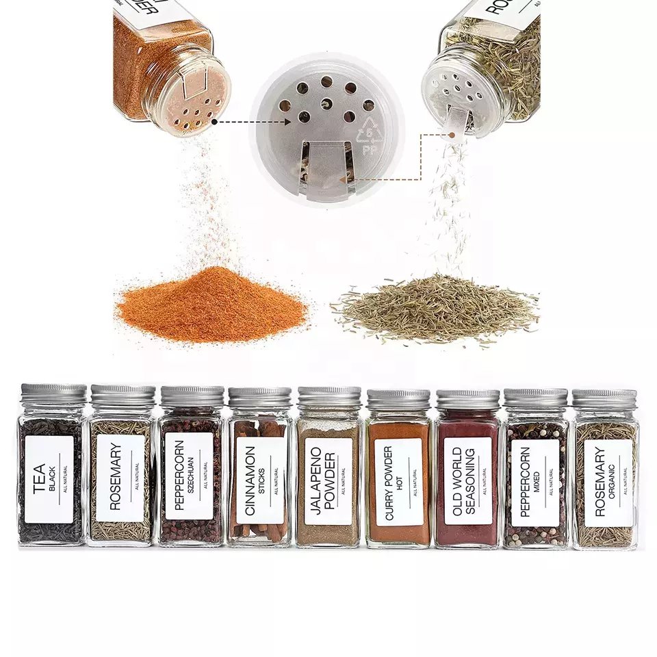 Wholesale 4oz 120ml spice storage box jar glass storage jar with metal lid