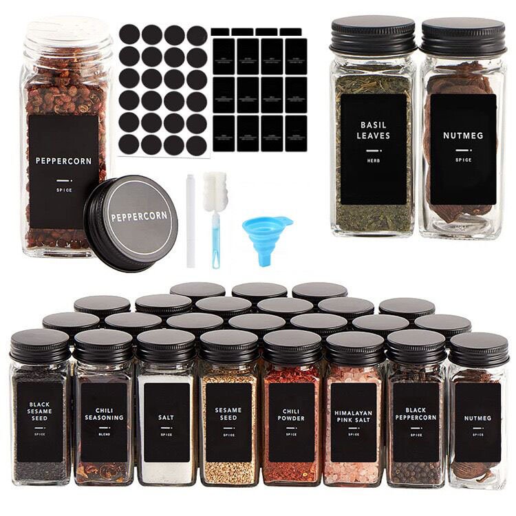 Wholesale 4oz 120ml spice storage box jar glass storage jar with metal lid