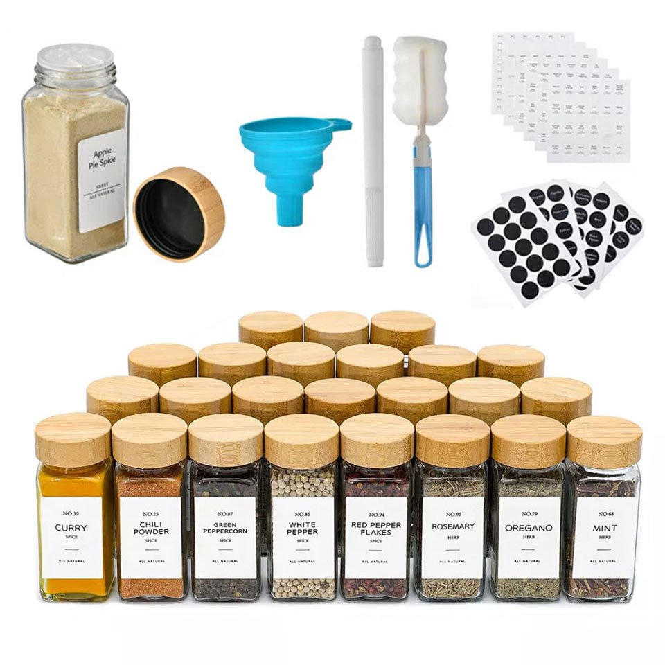 Wholesale 4oz 120ml spice storage box jar glass storage jar with metal lid