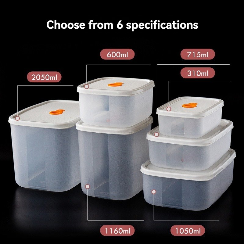 Kitchen Crisper Refrigerator Special Refrigerated Food Storage Box Microwave Heated Lunch Box Food-grade Transparent Sealed Box