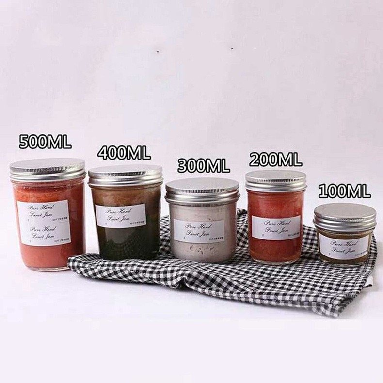 12 oz Glass Mason Jars with Silver/ Black Metal Lids in One Piece