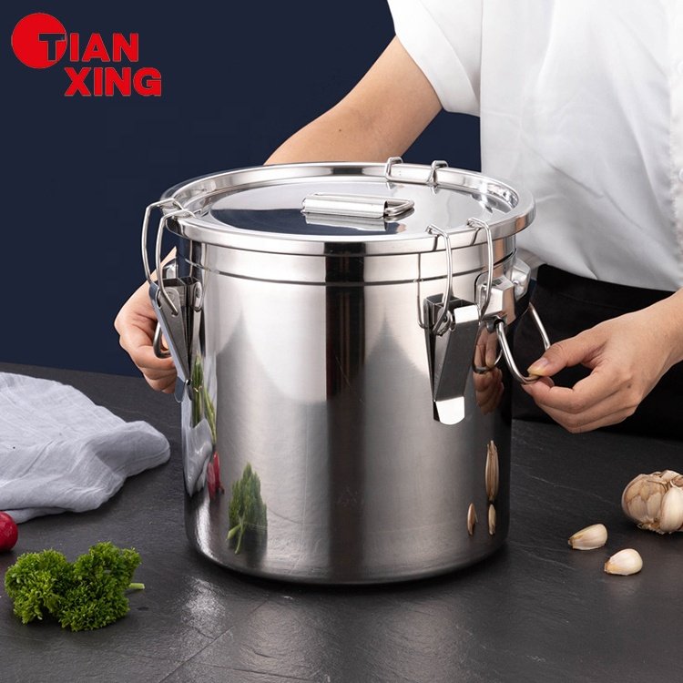 Larger Capacity Kitchenware Stainless Steel Canister Set Airtight Grain Rice Food Container Food Storage Box For Kitchen