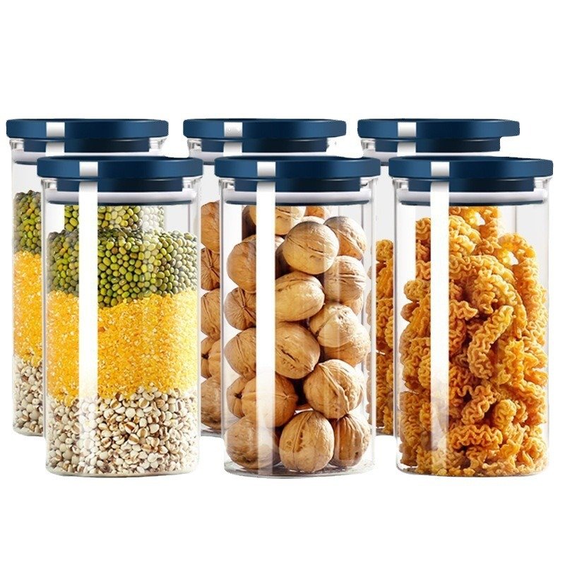 YOLOWE HOME kitchen organizer and storage high borosilicate glass sealed jars with LIDS for food storage containers
